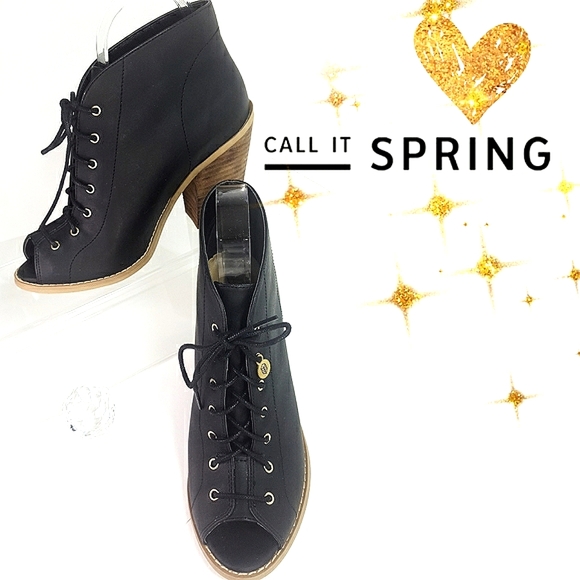 Call It Spring🔖Peep-Toe Lace-Up Block Chunky Heels| Ankle Booties - Picture 10 of 10